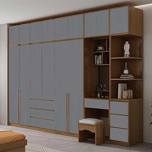 ELTON Textured Solid Color Plain Wallpaper Self Adhesive Waterproof Embossed Wallpaper for Wall Livingroom Bedroom Furniture Table top, Kitcken Almirah & Doors (Dark Grey, 50 Sq Feet) - Image 4