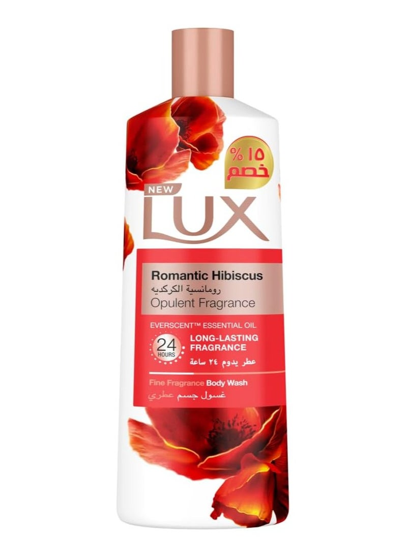 Lux Lux Shower Gel Romantic Hibiscus 500 ml + Lofa Multi Color  - Image 2