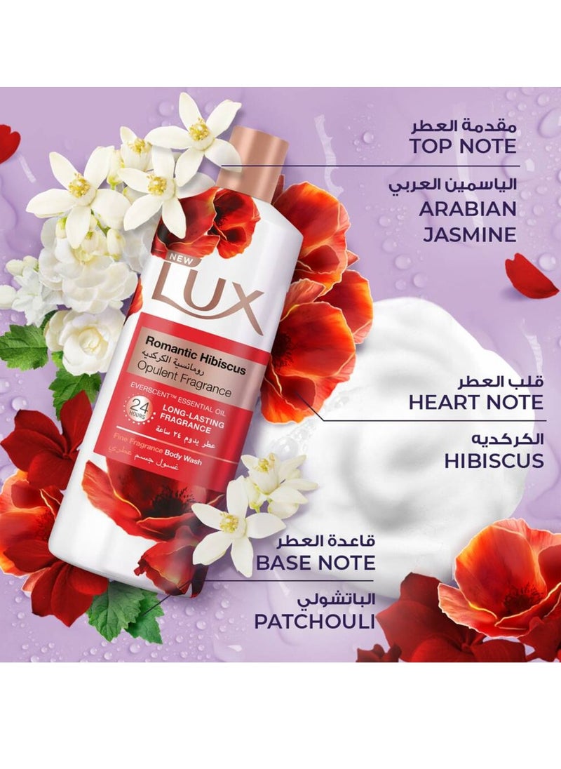 Lux Lux Shower Gel Romantic Hibiscus 500 ml + Lofa Multi Color  - Image 3