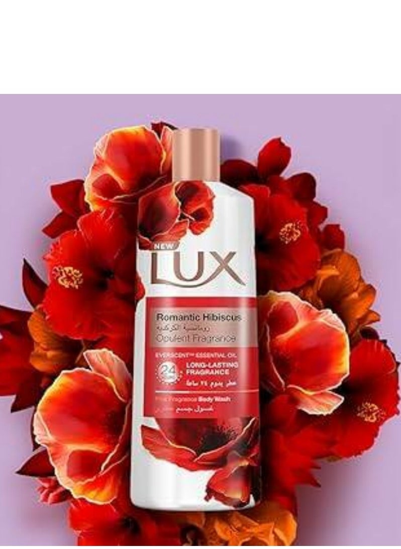 Lux Lux Shower Gel Romantic Hibiscus 500 ml + Lofa Multi Color  - Image 4