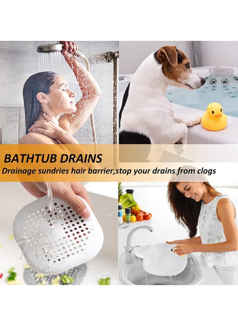 Hair Drain Catcher, Square Shower Drain Cover, Silicone Hair Stopper with Suction Cup, Easy to Install for Bathroom, Bathtub, Kitchen 2 Pack (Black) - Image 3
