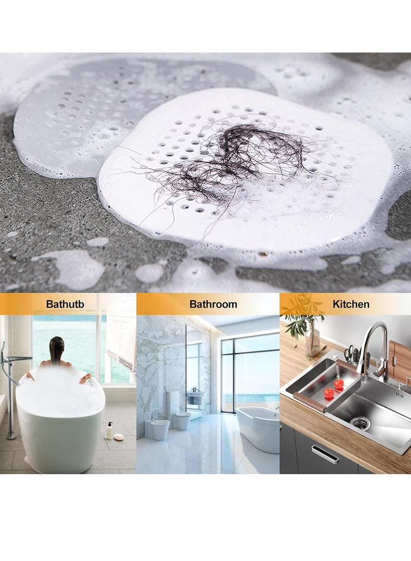Hair Drain Catcher, Square Shower Drain Cover, Silicone Hair Stopper with Suction Cup, Easy to Install for Bathroom, Bathtub, Kitchen 2 Pack (Black) - Image 4