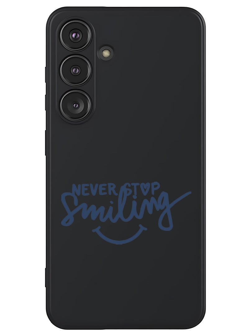 Theodor Protective Slim Fit Case Liquid Silicone Cover with Full Body Protection Anti-Scratch Shockproof Case For Samsung Galaxy S25 (Black) - Never Stop Smilling - Image 1