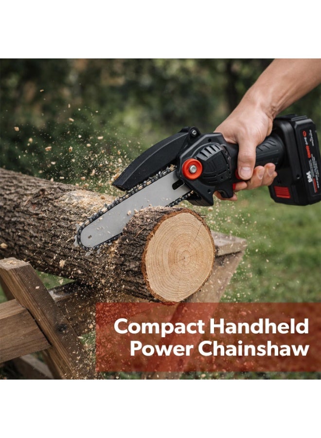 Lacoz Cordless Mini Electric Chainsaw Portable Rechargeable Handheld Wood Cutting Saw with High-Power Battery Guide Plate, Chain & Charger Included - Image 5