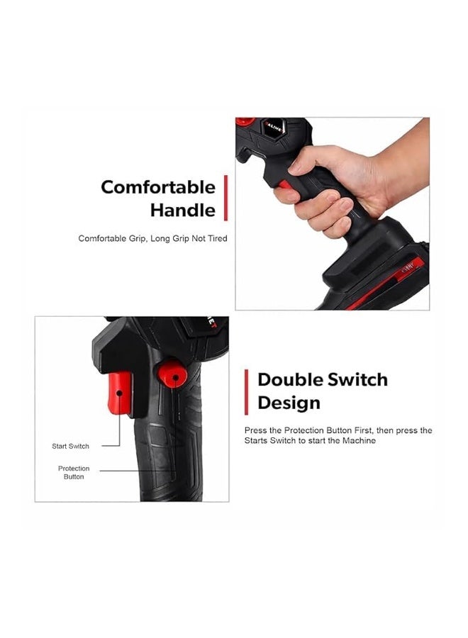 Lacoz Cordless Mini Electric Chainsaw Portable Rechargeable Handheld Wood Cutting Saw with High-Power Battery Guide Plate, Chain & Charger Included - Image 4