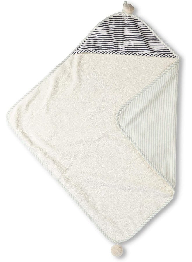 Pehr Stripes Away Hooded Towel - Sea, Multi - Image 1