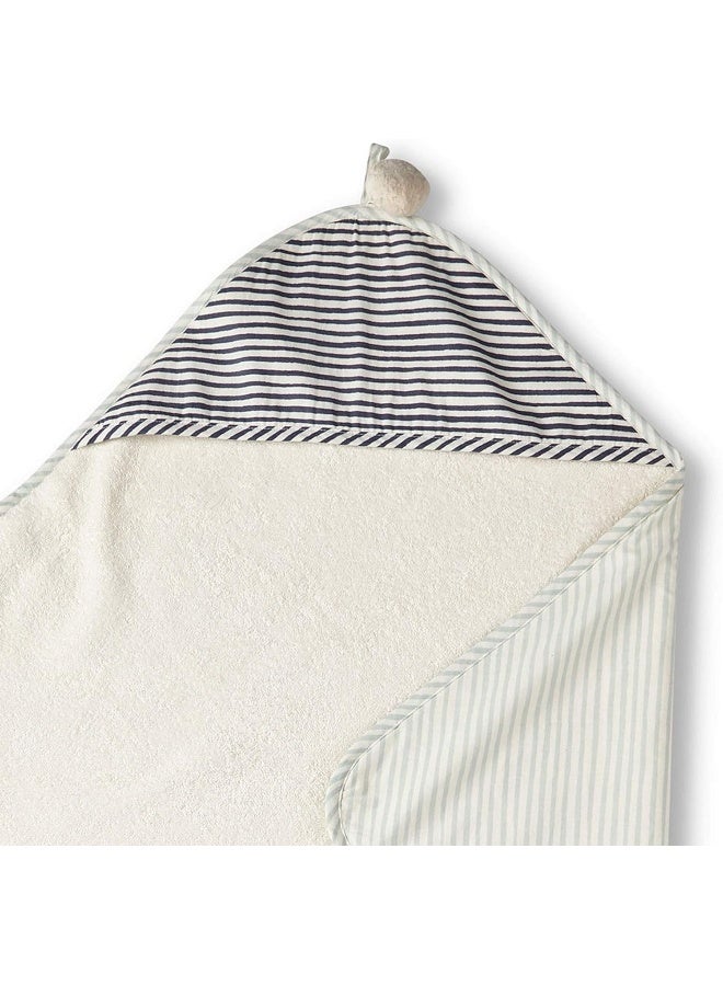 Pehr Stripes Away Hooded Towel - Sea, Multi - Image 2