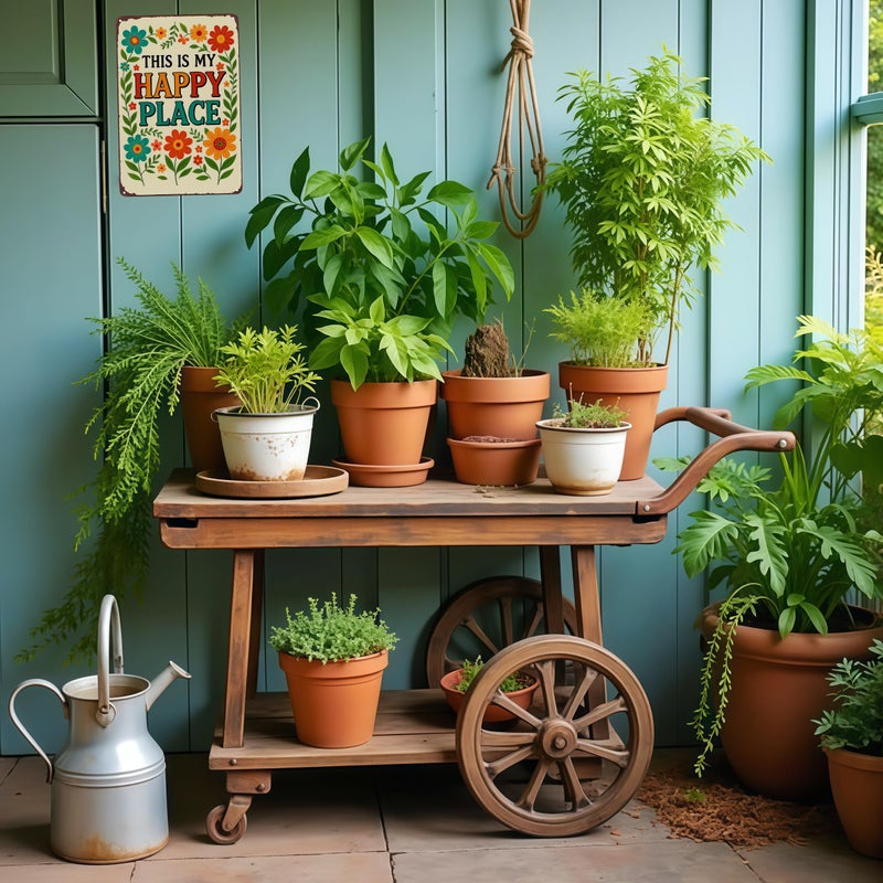Funnysign Garden Gifts This Is My Happy Place Vintage Tin Sign for Home Garden Patio Yard Decor 8 X 12 Inch(3981) - Image 4
