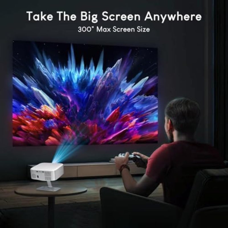 Home theater projector with LED light source, white color, 1080p Full HD native resolution, 850 ANSI lumens brightness, up to 200-inch projection - Image 4