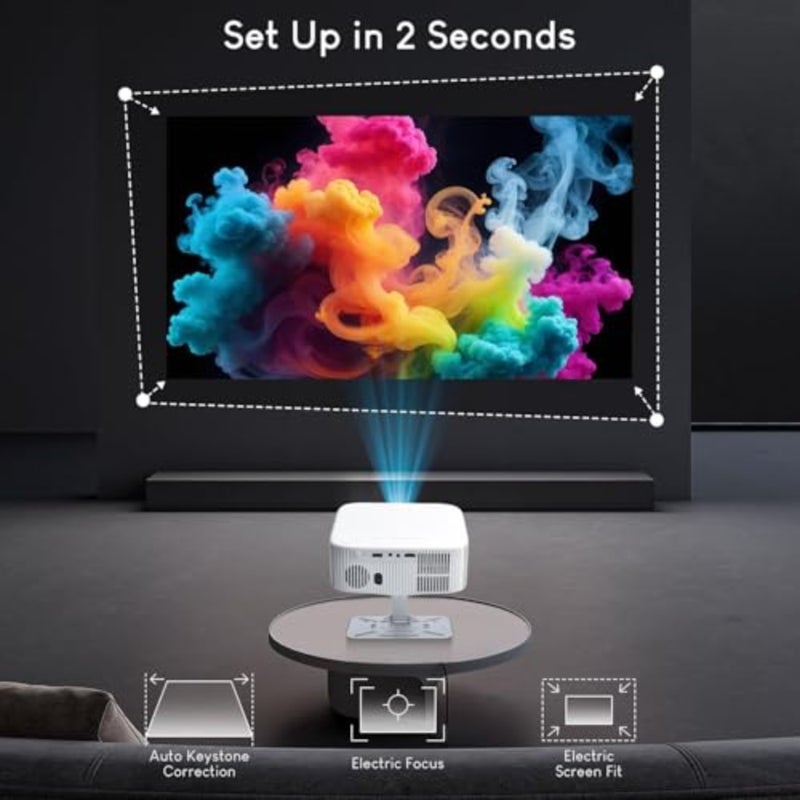 Home theater projector with LED light source, white color, 1080p Full HD native resolution, 850 ANSI lumens brightness, up to 200-inch projection - Image 5
