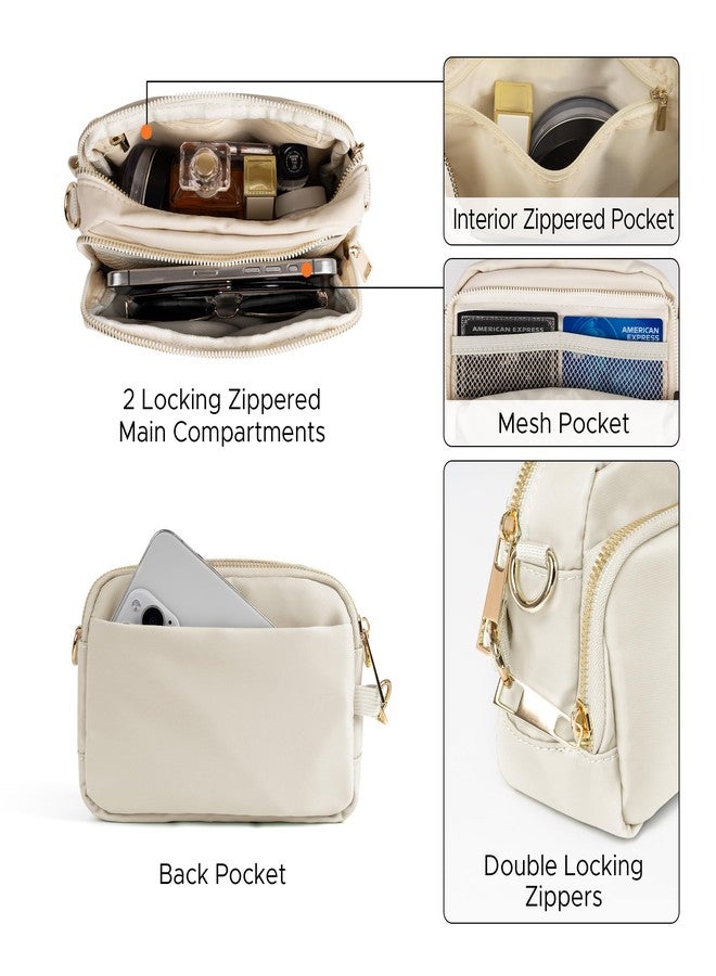Joryin Anti Theft Crossbody Bag for Women Men, Slash-resistant RFID Blocking Travel Purses, Small Shoulder Bag Handbag, Beige - Image 5