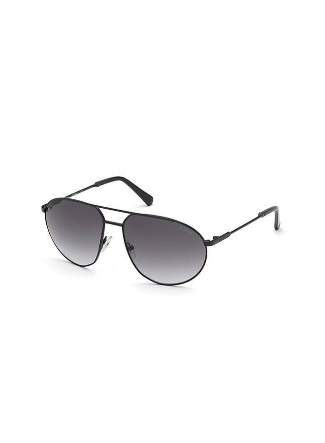 GUESS Unisex Aviator Large Sunglasses with Smoked Lenses - GU00009 01B 60mm - Image 1
