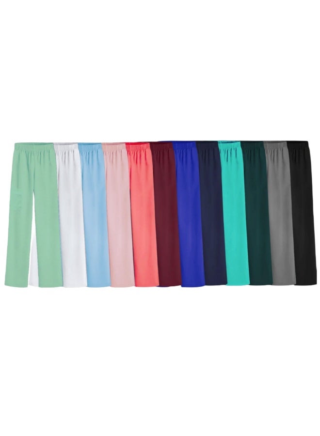 Loquat Womens Medical Scrubs Set Medical Uniform Long trousers Wine Red - Image 3