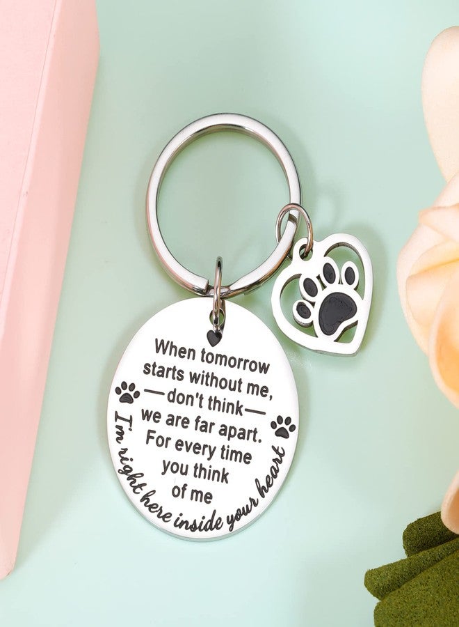 Aeonovs Pet Memorial Gifts Keychain for Pets Dogs Cats Lover Loss of Dog Puppy Sympathy Gifts for Men Women Pet Lover Owner Friends When Tomorrow Starts Without Me Vet Tech Week Gifts Keyring for Pet Lover - Image 3