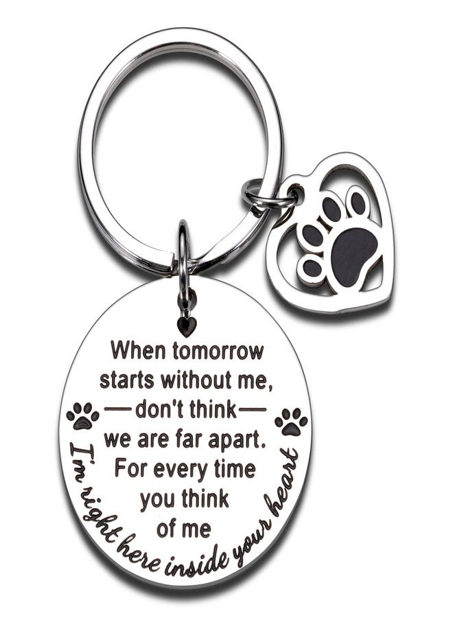 Aeonovs Pet Memorial Gifts Keychain for Pets Dogs Cats Lover Loss of Dog Puppy Sympathy Gifts for Men Women Pet Lover Owner Friends When Tomorrow Starts Without Me Vet Tech Week Gifts Keyring for Pet Lover - Image 1