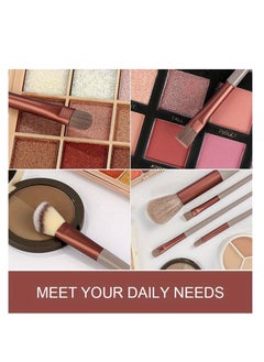 Bonita Upgraded Piece Makeup Brush Set,Premium Wood Blending Face Powder Blush Concealers Eyeshadow Brush Make up Brushes Set Round Brush Poach (BROWN)  - Image 4