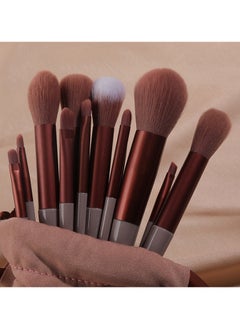 Bonita Upgraded Piece Makeup Brush Set,Premium Wood Blending Face Powder Blush Concealers Eyeshadow Brush Make up Brushes Set Round Brush Poach (BROWN)  - Image 2
