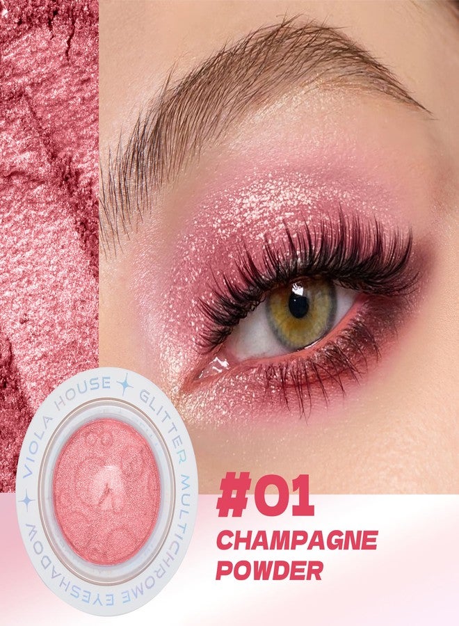 VIOLA HOUSE Glittler Eyeshadow, Glitter Eyeshadow Palette, Metallic Glitter Multichrome Eyeshadow,Cruelty-Free, Vegan (3g) (Red Pink, 0.1oz) - Image 2