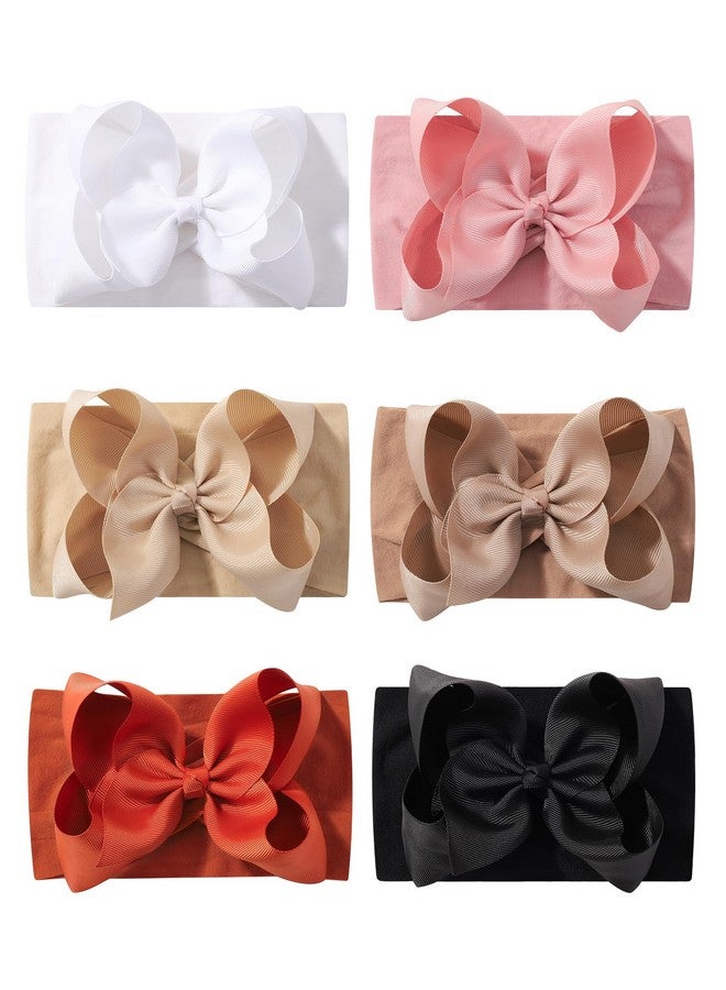 دوبي 6 قطعة طفلة الانحناء الطفل Headbands الشريط القوس النايلون Headbands إكسسوارات الشعر كبير الطفل الانحناء للطفل الفتيات الرضع الوليد طفل - Image 1