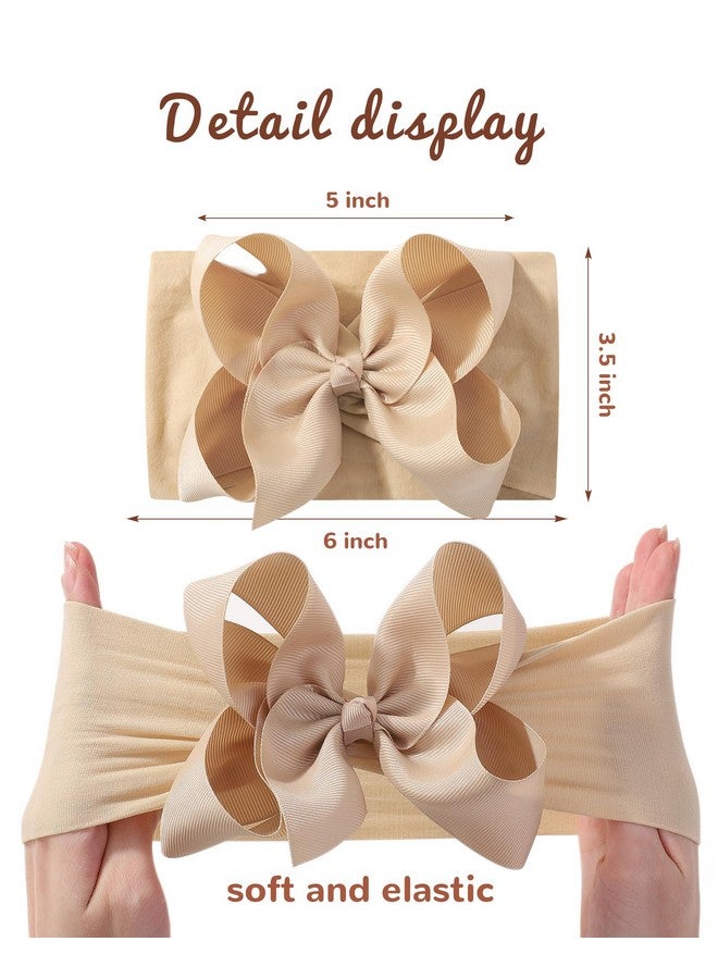 دوبي 6 قطعة طفلة الانحناء الطفل Headbands الشريط القوس النايلون Headbands إكسسوارات الشعر كبير الطفل الانحناء للطفل الفتيات الرضع الوليد طفل - Image 2