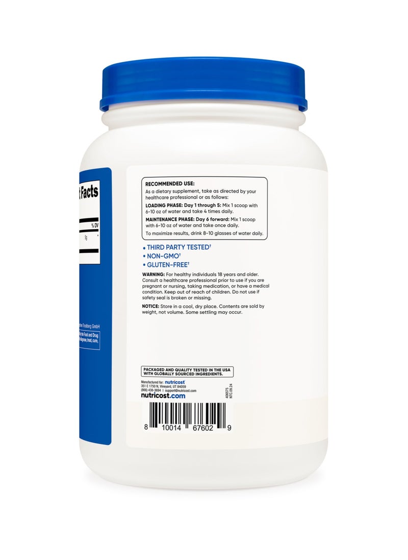 Nutricost - Creatine Monohydrate, Made with Creapure®,5G Per Serving,200 SERVINGS | 1KG Per Container - Unflavored Nt WT 35.7 OZ (2.2 LB ) (1 KG ) Dietary Supplement - Image 1
