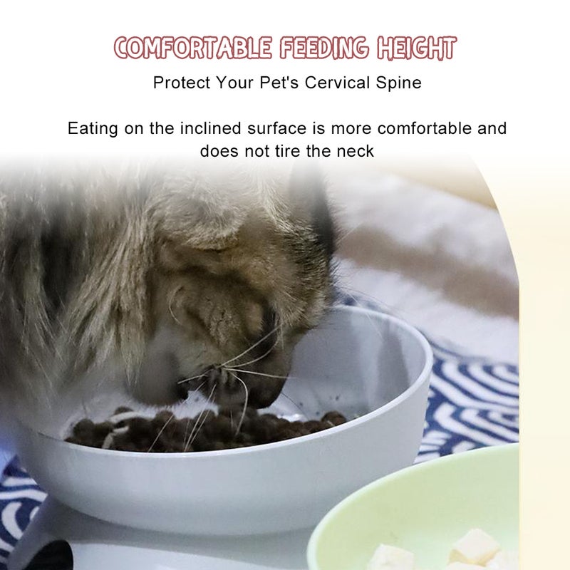 Elevated Cat Bowls No-Spilling Tilted Raised Pet Food and Water Bowls for Cats and Small Dogs Pet Accessories for Food Water Feeding - Image 4