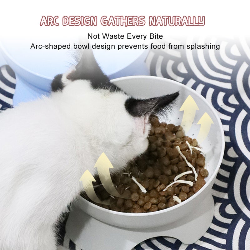 Elevated Cat Bowls No-Spilling Tilted Raised Pet Food and Water Bowls for Cats and Small Dogs Pet Accessories for Food Water Feeding - Image 3
