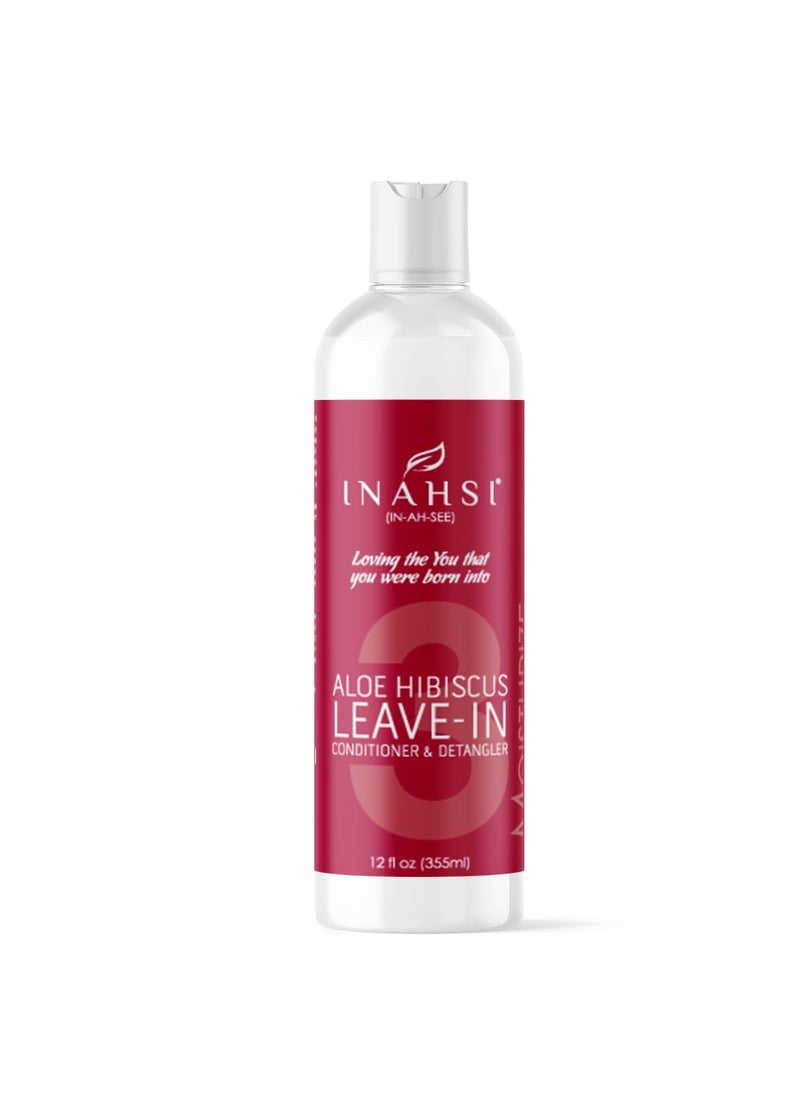 INAHSI - Aloe Hibiscus LeaveIn Conditioner  Hair Conditioner for Men Women or Kids with Curly Hair  Hair Products for Naturally Curly Hair 12 oz  Made in the USA - Image 1