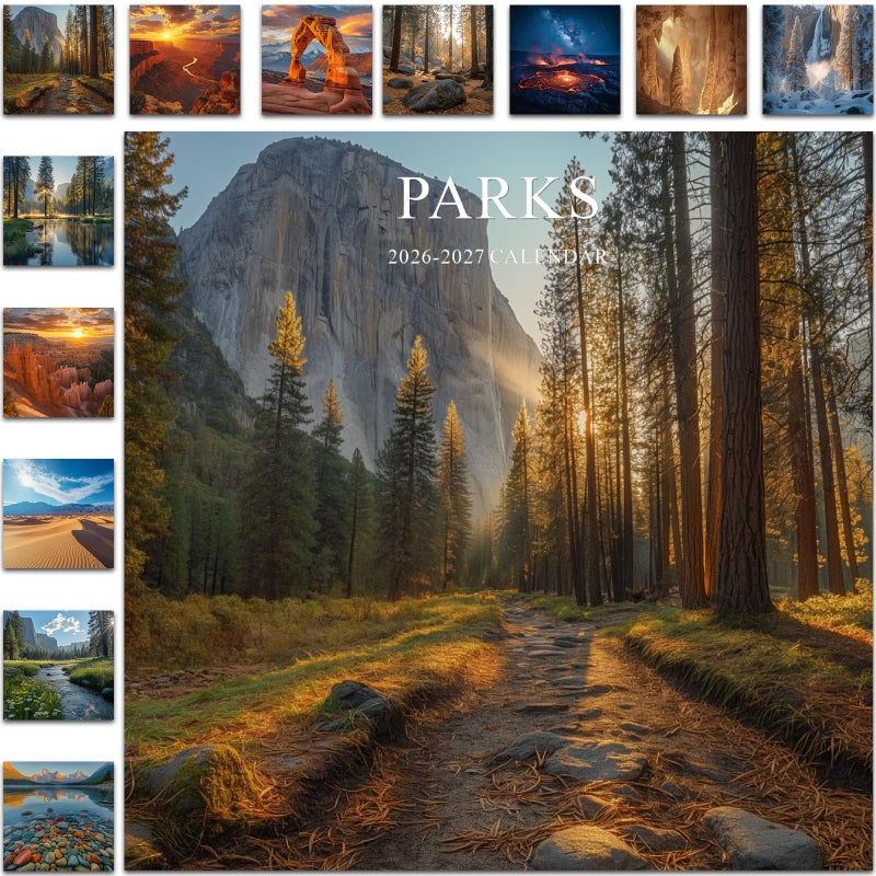 Gannyfer Calendar 2025-2026, 18 Months National Parks Calendar 2025, Large Wall Calendars 12" x 24" Opened, Perfect as Gifts for Friends, Family - Image 1