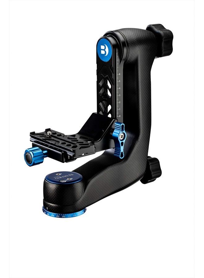 BENRO Carbon Fiber Gimbal Head with PL100W QR Plate, Support Lenses up to 600mm, Pan Adjustments, 50lb Capacity- Black (GH3) - Image 1
