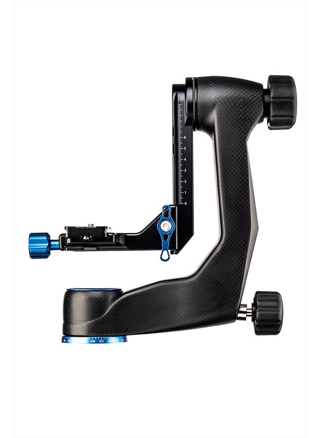 BENRO Carbon Fiber Gimbal Head with PL100W QR Plate, Support Lenses up to 600mm, Pan Adjustments, 50lb Capacity- Black (GH3) - Image 2