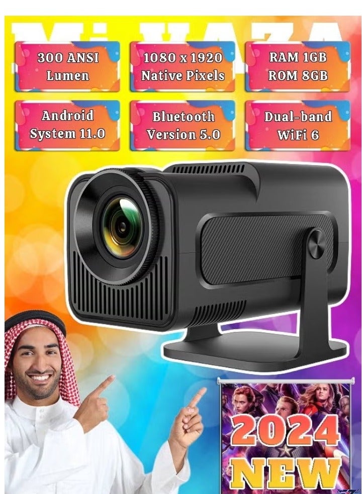 Smart 5G Portable Projector HD 1080P – Support 4K, WiFi6, BT 5.0, Android 11 – 150 Inches Screen, Auto Keystone Correction – Compatible With Android/iOS/TV Box/HDMI/USB/PS4/PS5 Game Controller/iPhone/Samsung/Huawei/Xiaomi