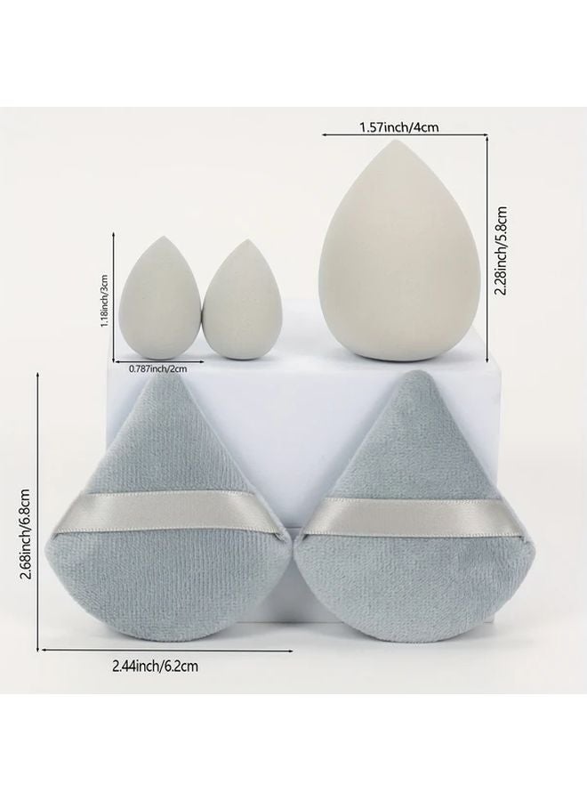 Rose Red 5 Pcs Makeup Sponge Set Water Activated Dual Sided Foundation Applicator - Image 5