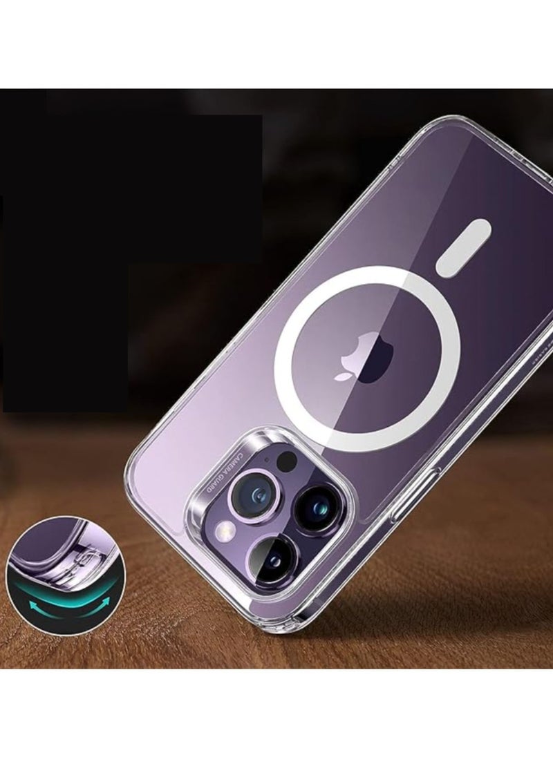 Clear Mobile Phone Case Mobile Phone Protective Cover Anti-scratch and Shock-proof with Magnetic Wireless Charging Suitable for iPhone15 Plus