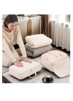 Generic 2 Pieces Travel Luggage Organizer for Carry On Luggage, Space Saving Compression Storage Bags for Clothes Organizer Travel and Home Use (Beige)  - Image 1
