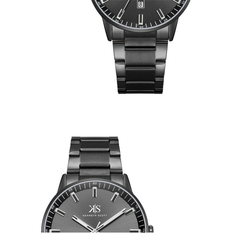 كينيث سكوت ساعة كينيث سكوت للرجال بعقارب وسوار ستانلس ستيل أسود - Image 5