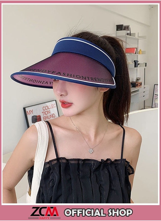 ZCM-HAPPY Summer Unisex Outdoor Sports Bare UV Protection Hat Visor Breathable Sun Visor  - Image 1