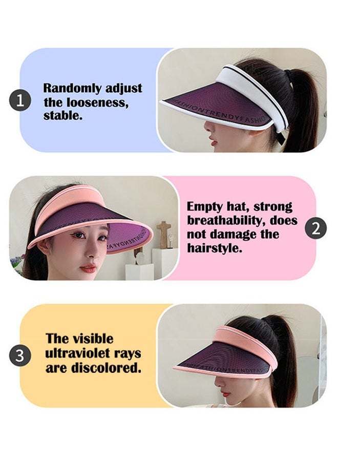 ZCM-HAPPY Summer Unisex Outdoor Sports Bare UV Protection Hat Visor Breathable Sun Visor  - Image 3