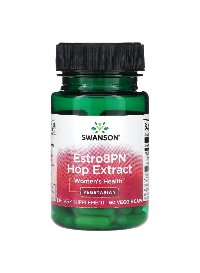 SWANSON سوانسون، مستخلص هوب إستر 8PN، صحة المرأة، 10 ملغ، 60 كبسولة نباتية - Image 1