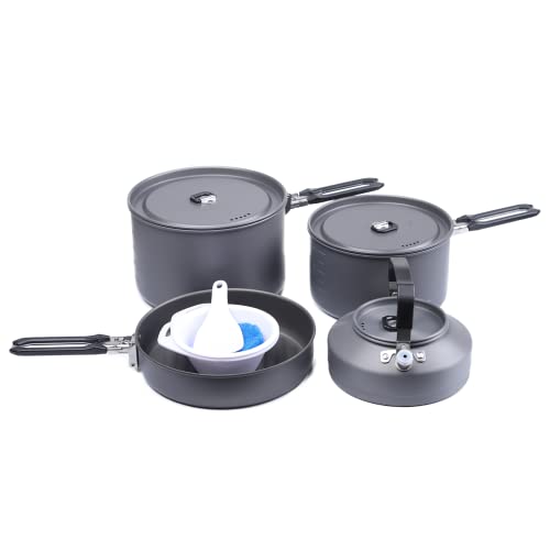 Fire-Maple Feast 4 Camping Cookware Kit Outdoor Cookware Set with Pots, Kettle, Saucepans and Spatula for Hiking Fishing Picnic - Image 1