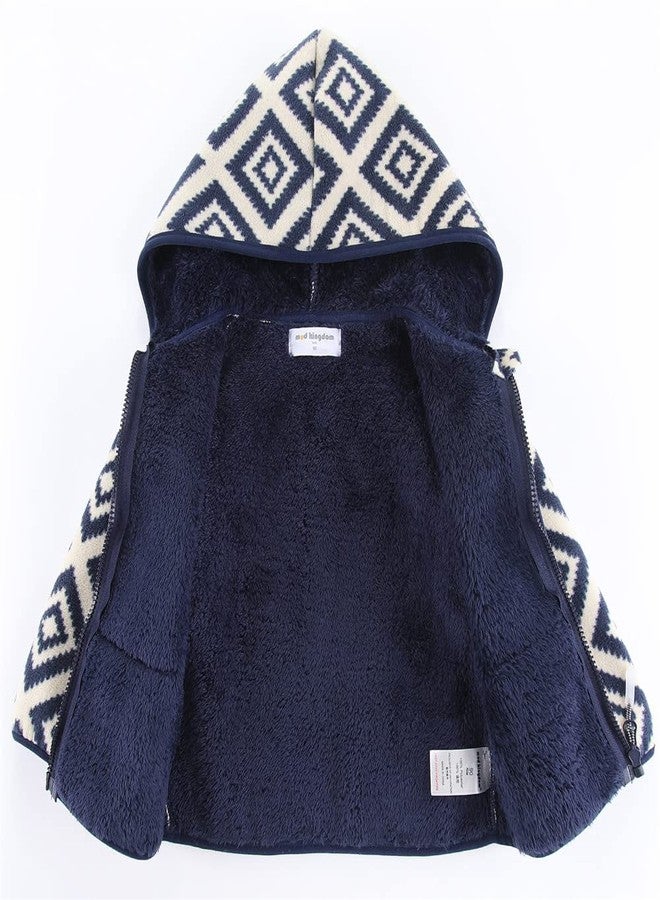 Mud Kingdom Toddler Boys Jacket with Hood Print Long Sleeve Cute Plaid Blue Full Zipper 2T - Image 4