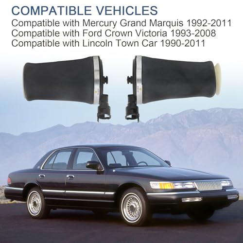 DICMIC Rear Air Spring Suspension Kit Compatible with 1992-2011 Mercury Grand Marquis 1990-2011 Lincoln Town Car 1993-2008 Ford Crown Victoria Replace# 3U2Z5580AA, 3U2Z5580BA - Image 2