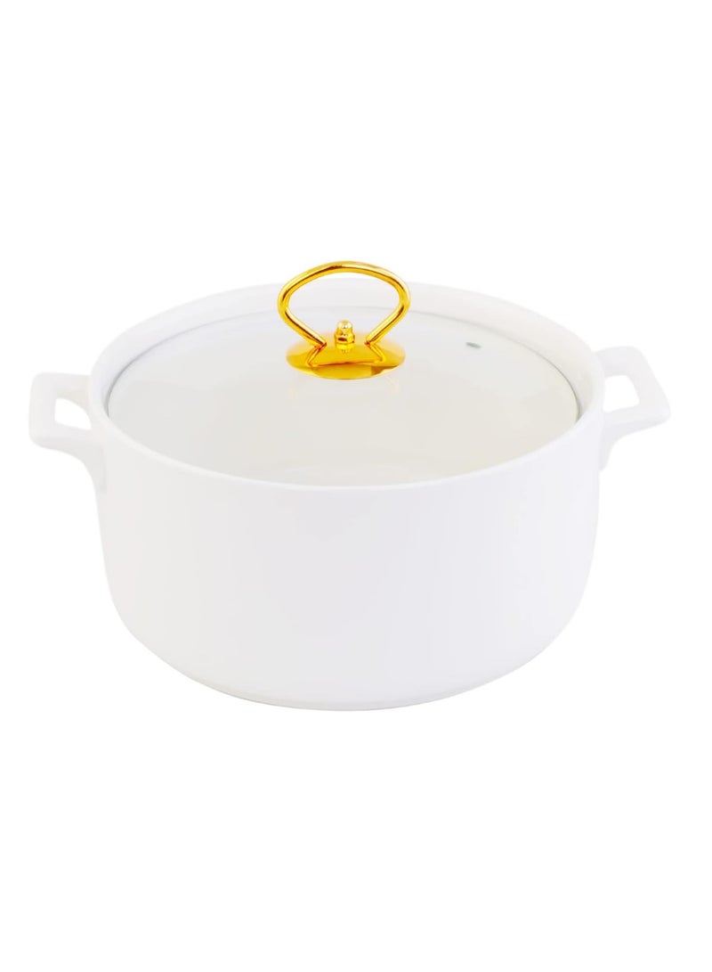 شالو طقم شوربة بورسلين عظام ضحل  قطعة - أناقة أبيض وذهبي - Image 5