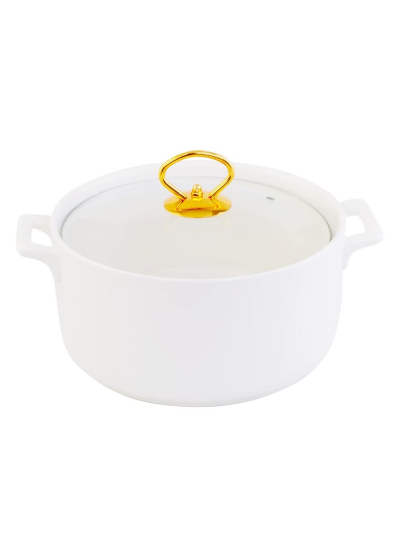 Shallow Shallow Bone China Porcelain 17-Piece Soup Set - White and Gold Elegance - CX1526-WH  - Image 4