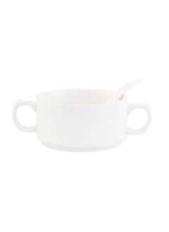 Shallow Shallow Bone China Porcelain 17-Piece Soup Set - White and Gold Elegance - CX1526-WH  - Image 5