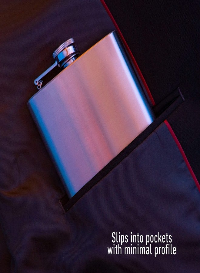 Maxam Stainless Steel Flask, Lightweight Drinking Hip Flask with a Screw-On, Leak Proof Lid, Polished Silver, 8 Ounce Capacity - Image 3