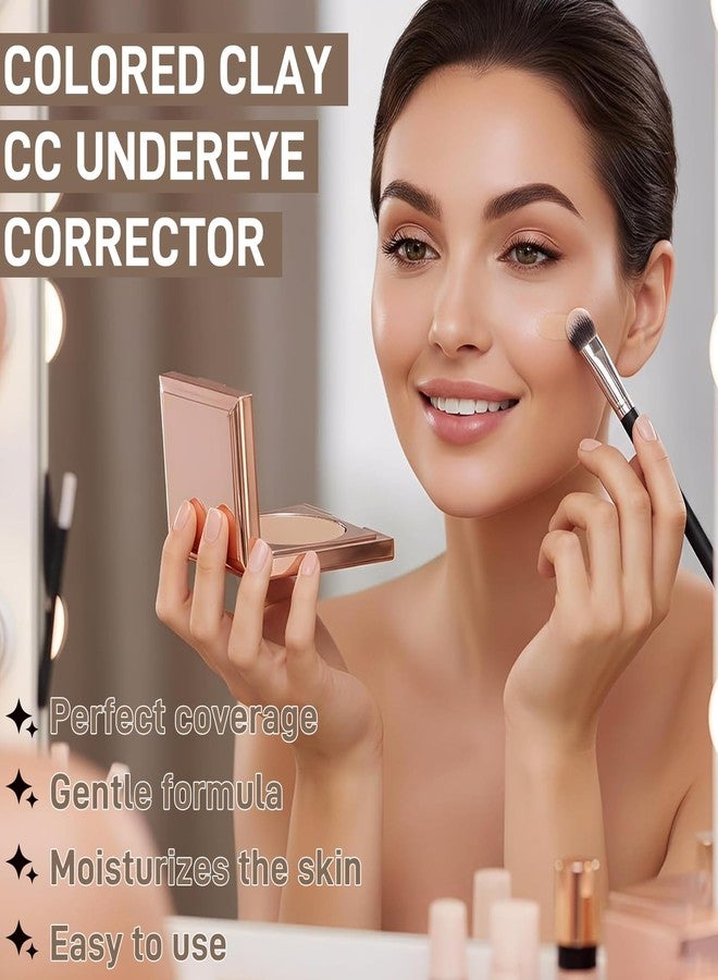 MinFei Colored Clay CC Undereye Corrector, Color Corrector for Dark Circles, Redness, Acne, Blemish with Brush, Hydrating Under Eye Concealer to Brighten & Conceal for Women & Men(01# Light-Medium Peach) - Image 5