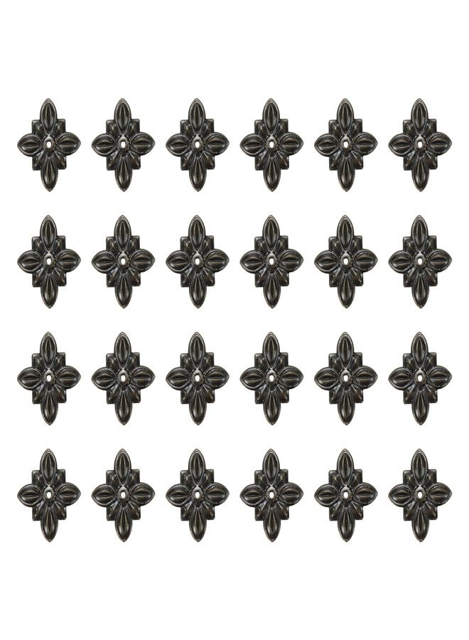 Pastlla 24Pcs Antique Bronze Corner Appliques Decorative Edge Protector Vintage Style Edge Safety Guard Covers Metal Embellishments for Furniture Cabinet Table Jewelry Box Case (Single Hole, 1.18") - Image 1