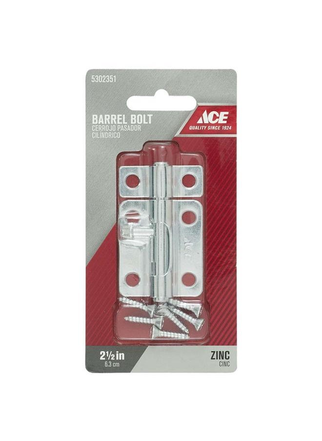 ACE Zinc Plated Barrel Bolt Silver 2.5inch 01-3008-332  - Image 1