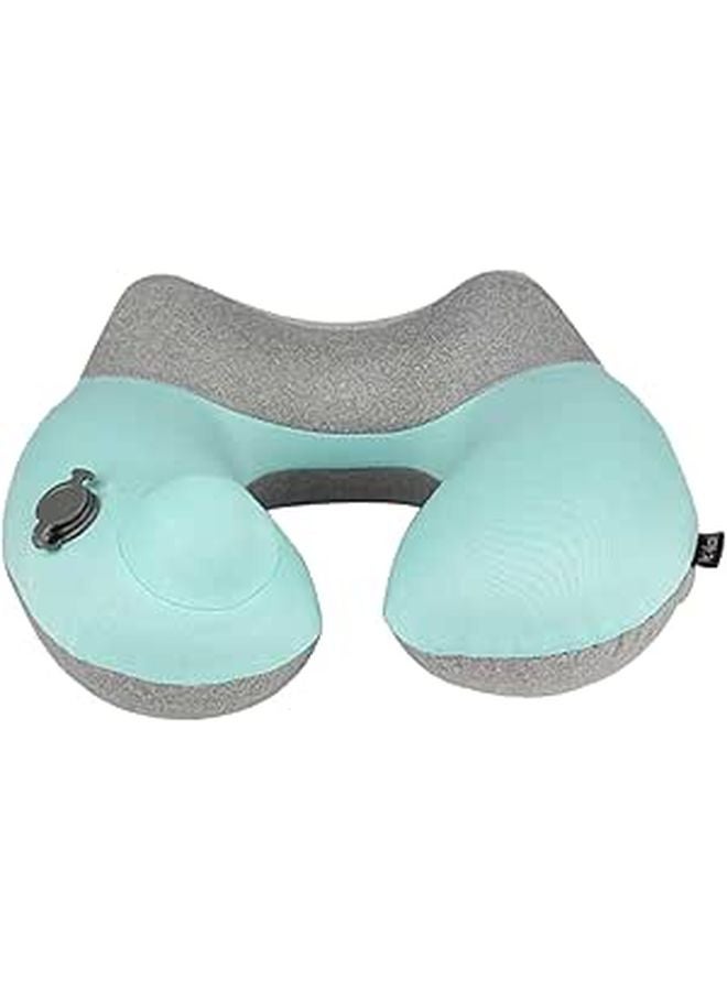 Inflatable Travel Pillow for Neck and Cervical Spine Support Quick Inflate Compact Grey - Image 1